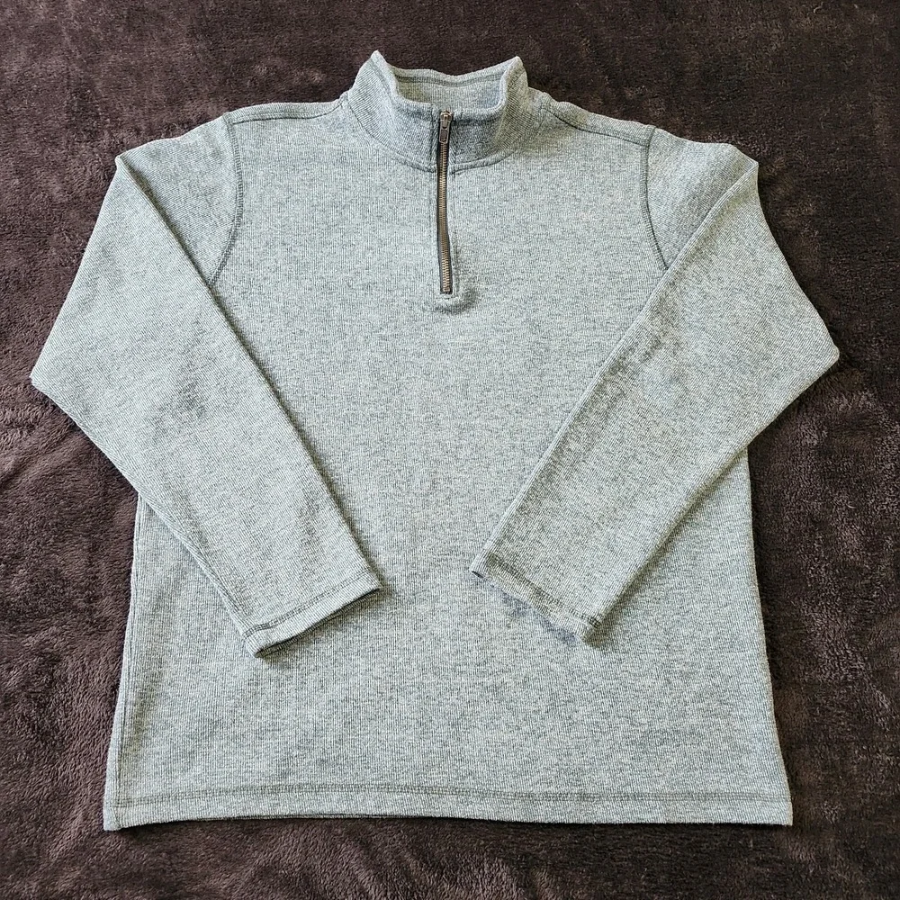 Gap Mens 1/4 Zip Pullover Sweater Long Sleeve Size Large Greenish Gray